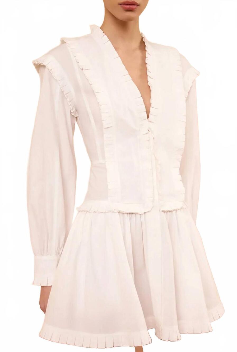 NEW ULLA JOHNSON beatrix cotton mini dress in cowrie